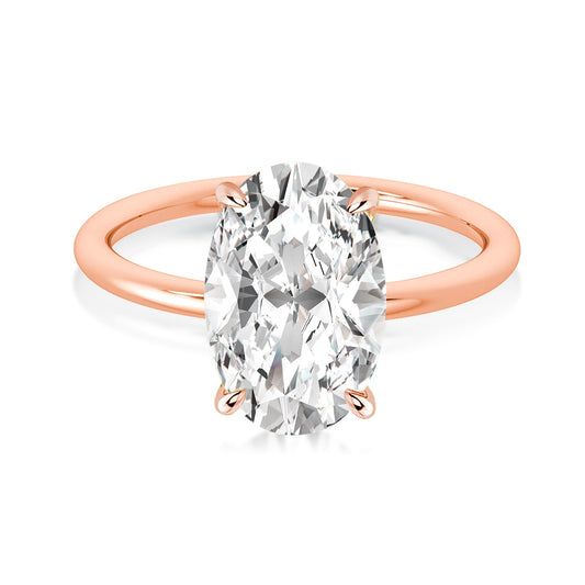 Aurevyn 4.0 Ct Oval Cut Rose Gold Promise Ring For Women