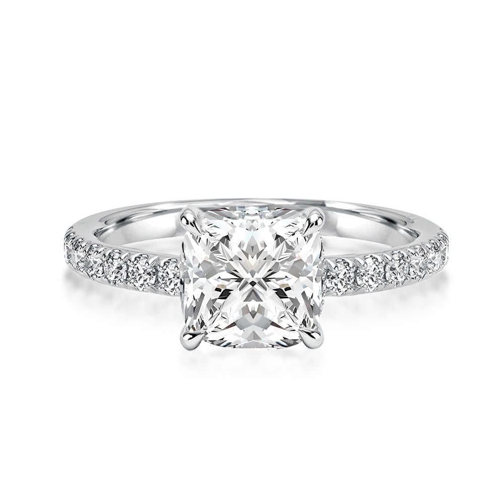 Aurevyn 2.0Ct -2.5Ct Square Cushion Promise Bridal Ring
