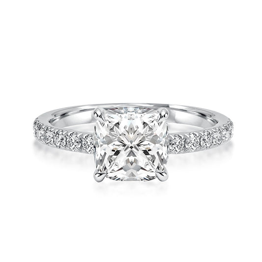 Aurevyn 2.0Ct -2.5Ct Square Cushion Promise Bridal Ring