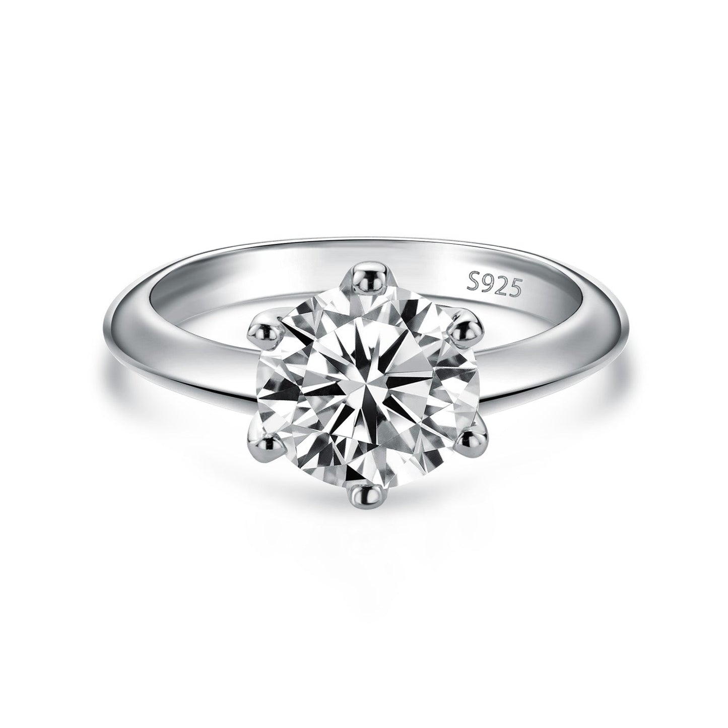 Aurevyn 2.0 Ct ～3.0Ct Round Cut 6 Prong White Gold Engagement Ring