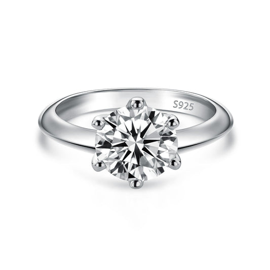 Aurevyn 2.0 Ct ～3.0Ct Round Cut 6 Prong White Gold Engagement Ring