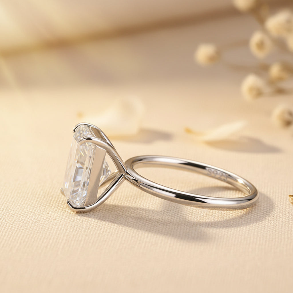 Aurevyn 4.5 Ct Radiant Cut White Gold Engagement Ring
