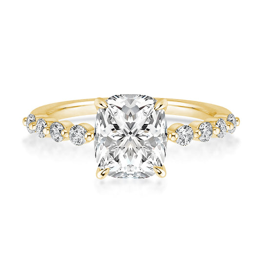 Aurevyn 2.0 Ct Yellow Gold Cushion Cut Bridal Ring
