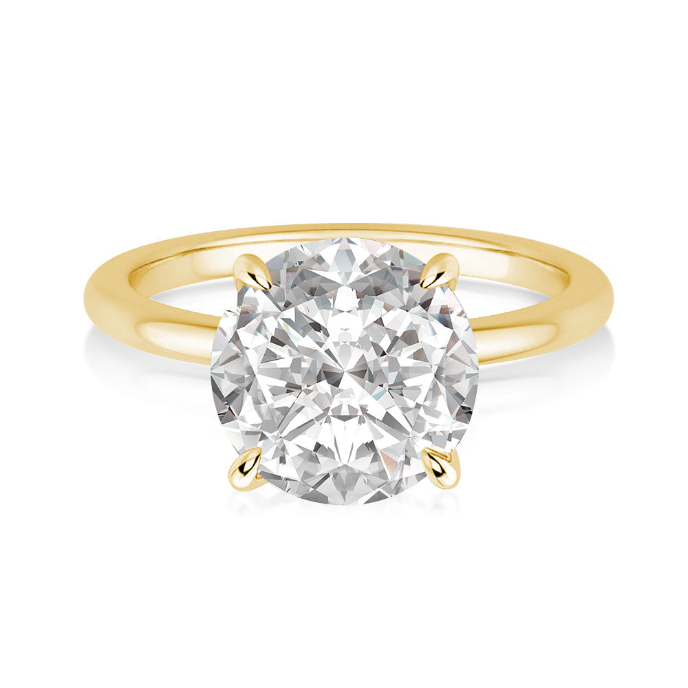 Aurevyn 2.0 Ct ~4.0Ct Round Cut Yellow Gold Promise Ring