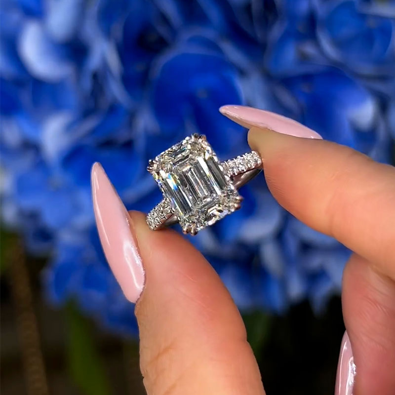 Aurevyn 4.5 Ct Emerald Cut Engagement Ring For Women