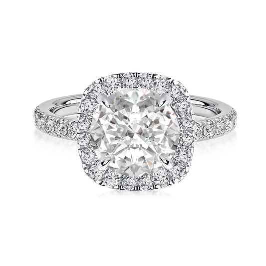 Aurevyn 2.0 Ct Halo Round Cut White Gold Promise Ring