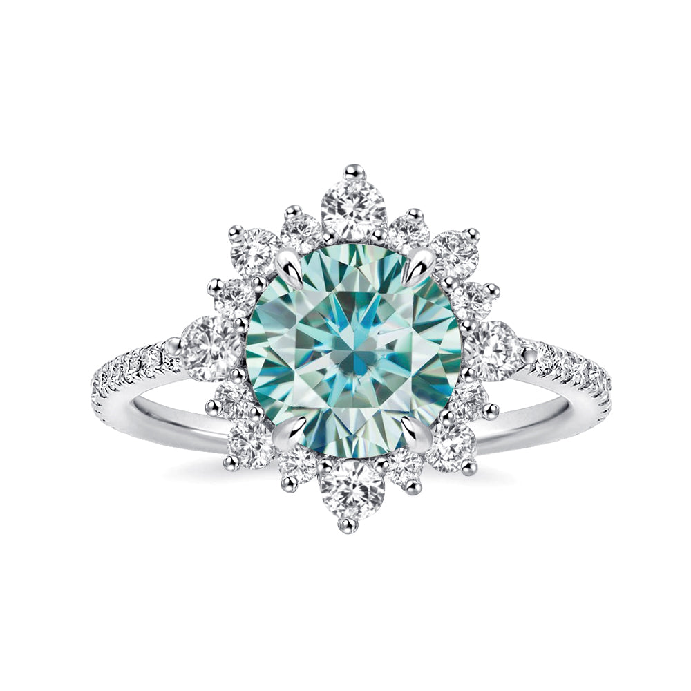 Aurevyn 2.0 Ct Turquoise Snowflake Design Travel Ring