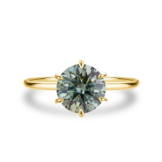 Aurevyn 2.0 Ct Round Cut Paraiba Tourmaline Engagement Ring
