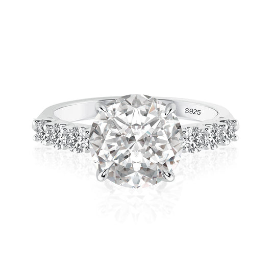 Aurevyn 2.0Ct~4.0 Ct Round Engagement Ring - 4 Prong Setting