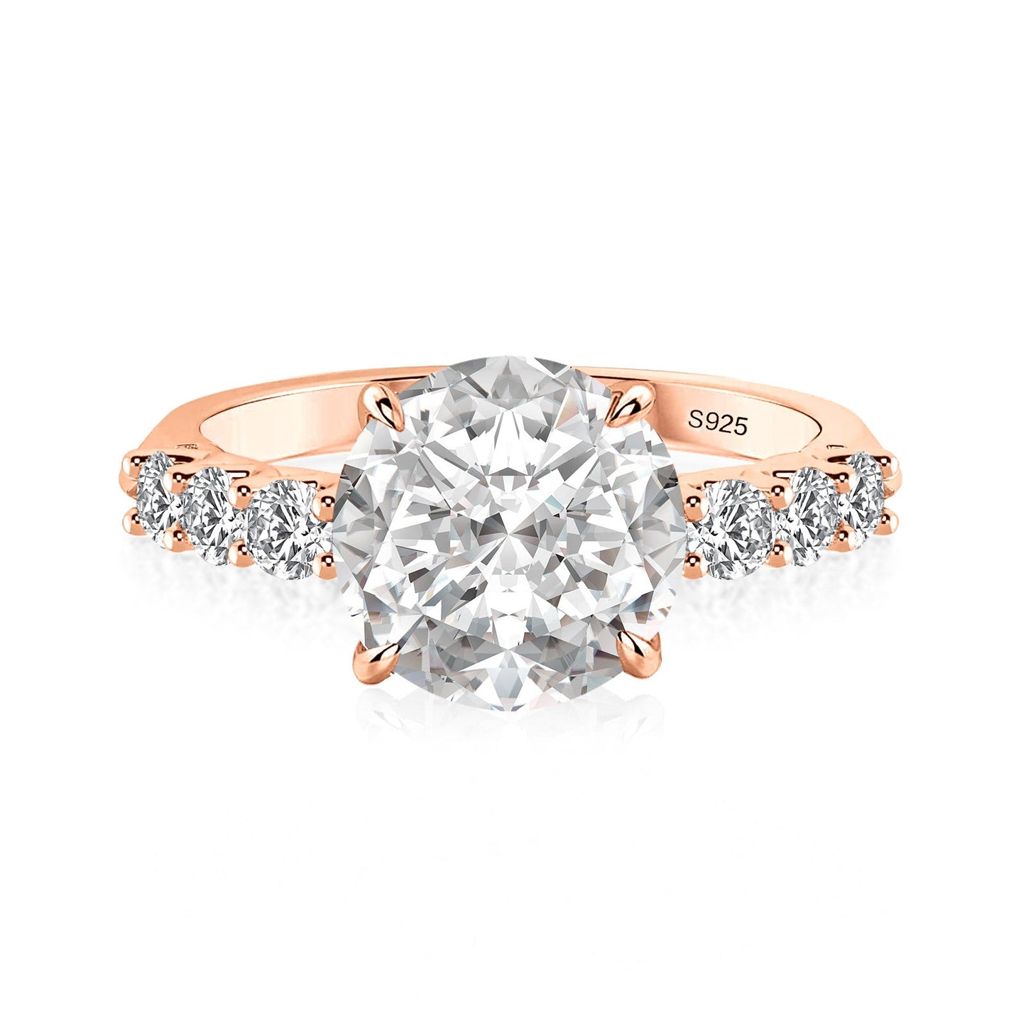 Aurevyn 4.0 Ct Round Rose Gold Engagement Ring