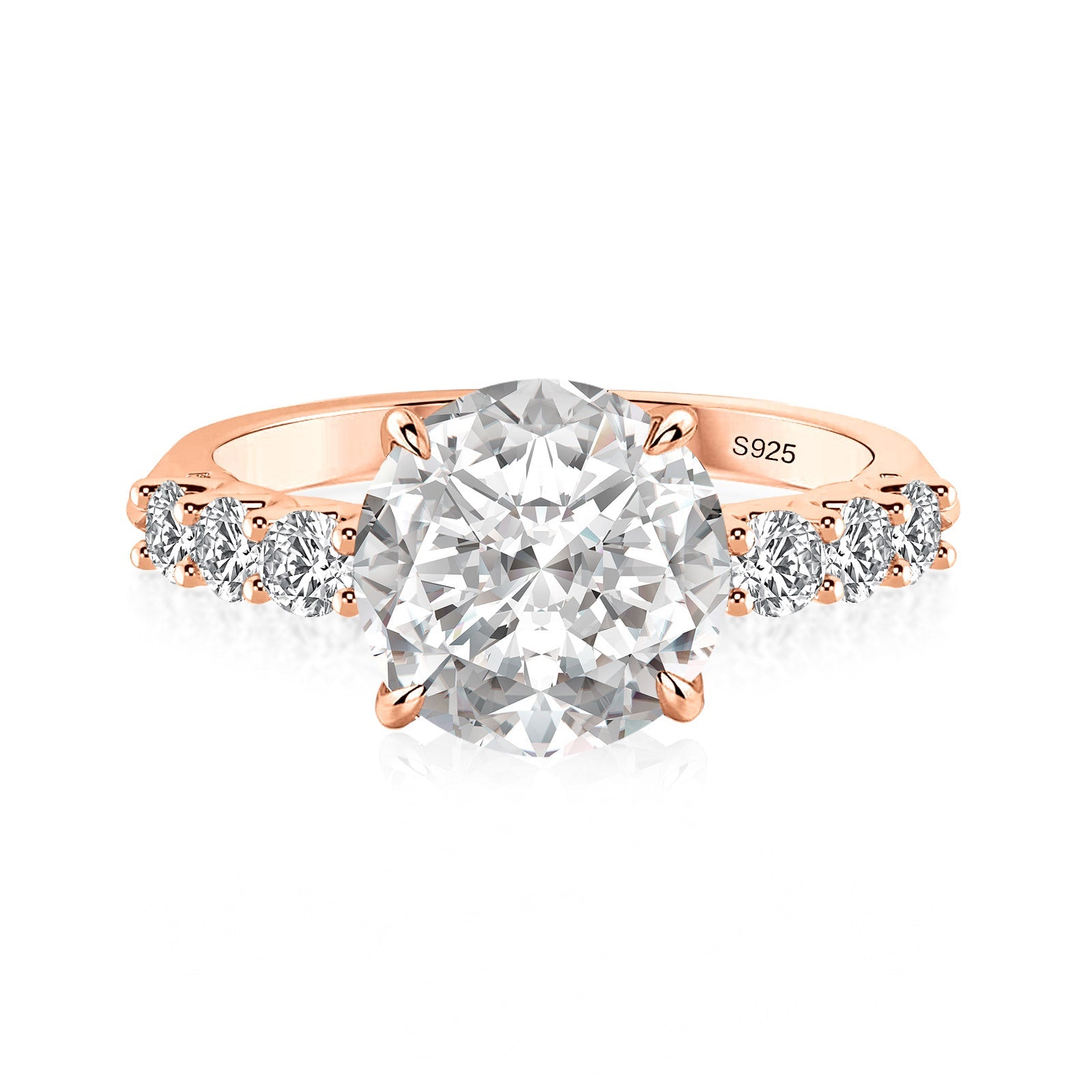 Aurevyn 4.0 Ct Round Rose Gold Engagement Ring