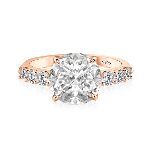 Aurevyn 4.0 Ct Round Rose Gold Engagement Ring