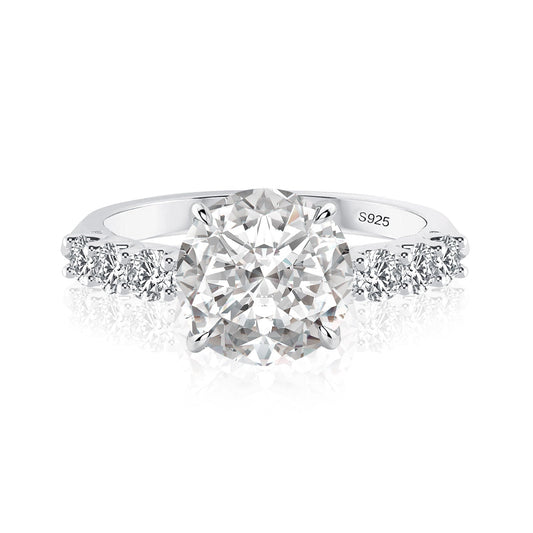 Aurevyn 3.0Ct Round White Gold Engagement Ring