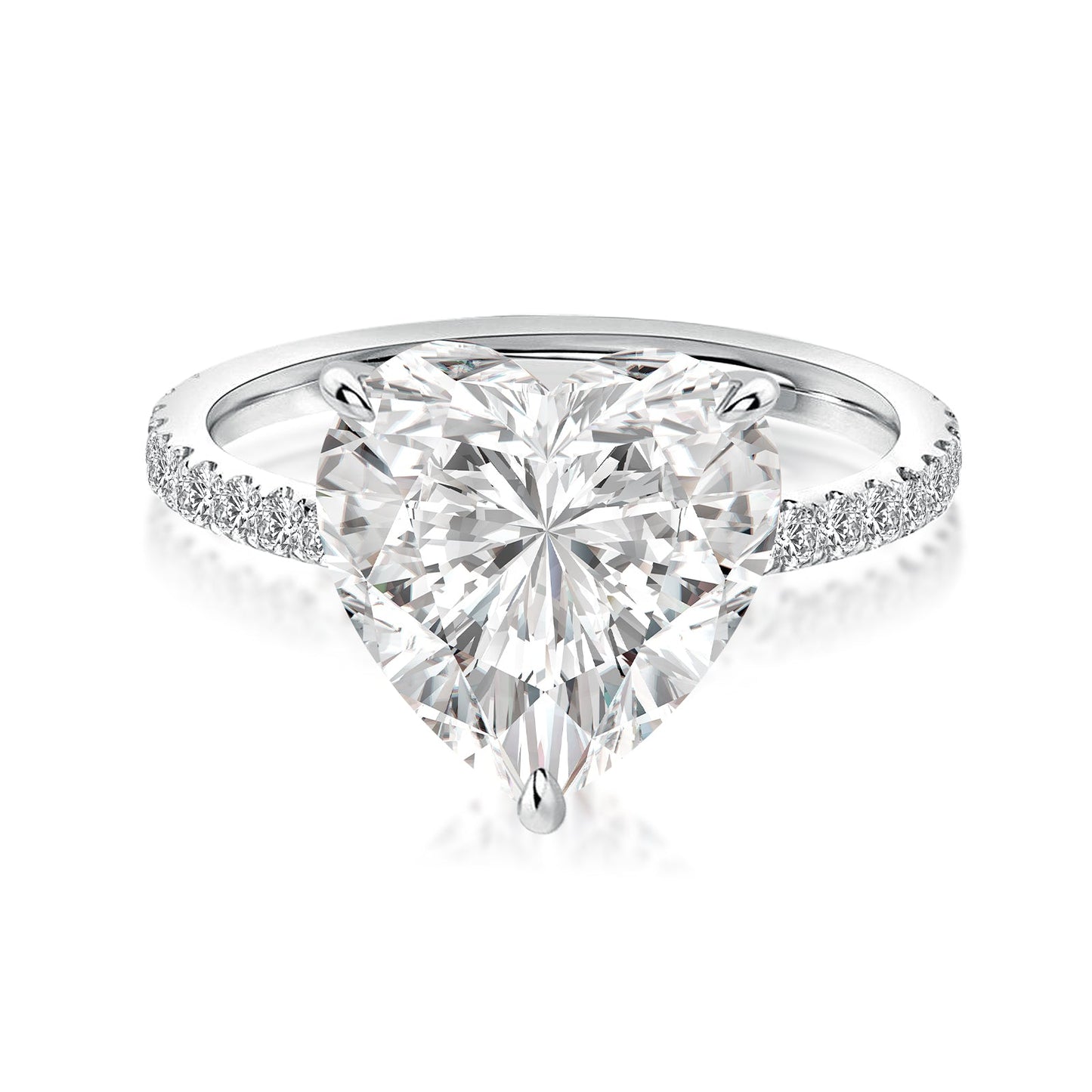 Aurevyn 4.0 Ct Heart Cut White Gold Promise Ring