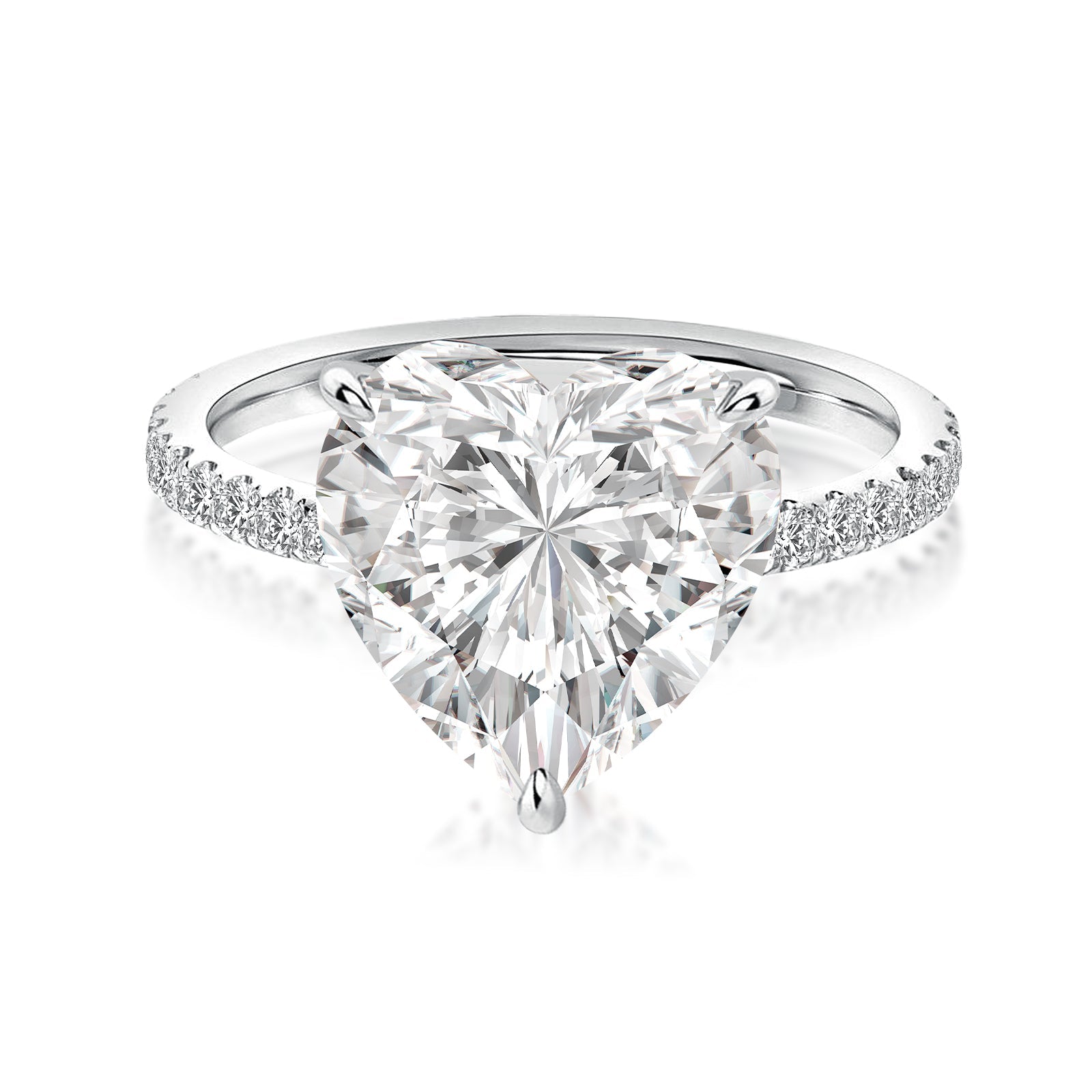 Aurevyn 4.0 Ct Heart Cut White Gold Promise Ring