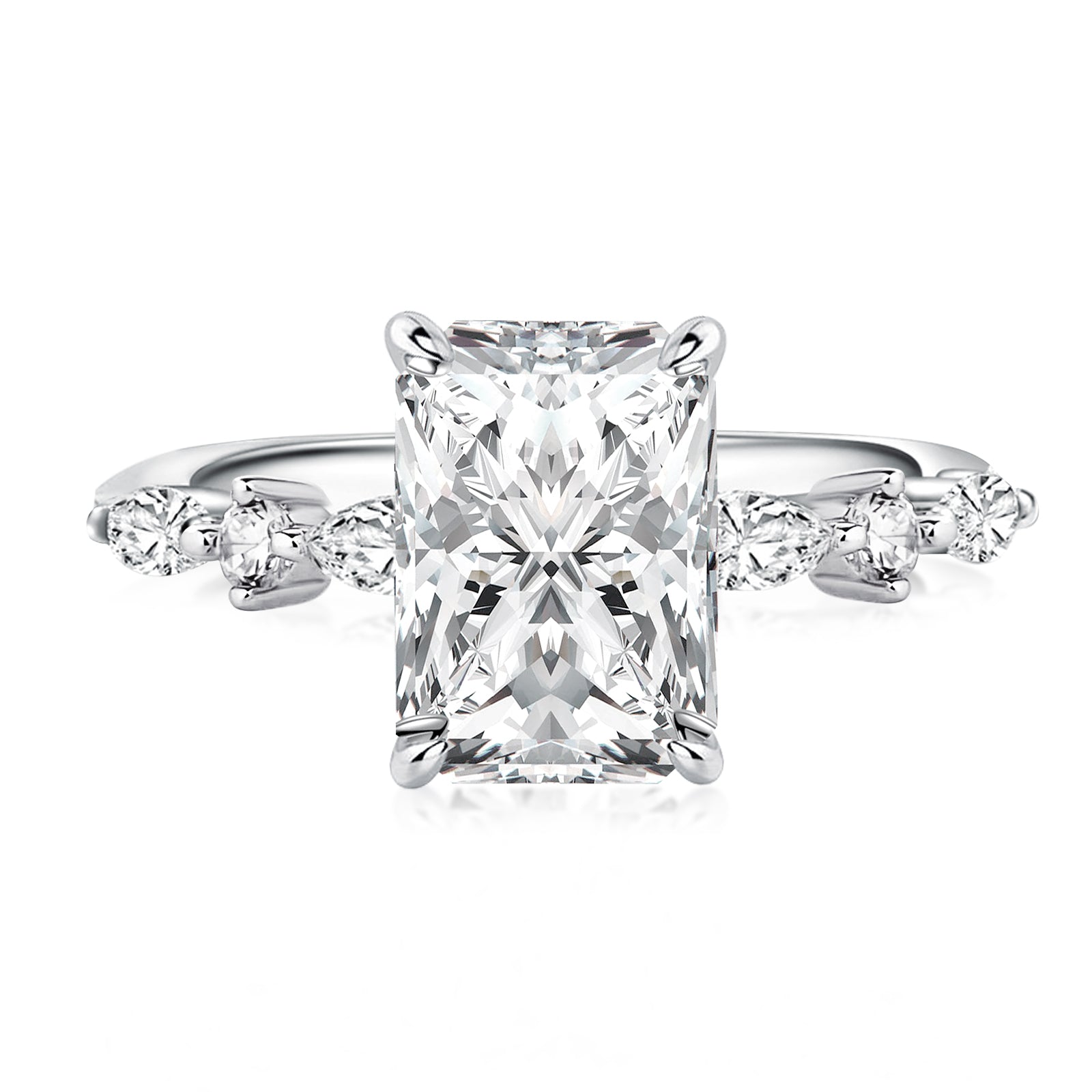 Aurevyn 3.5 Ct Radiant Cut White Gold Travel Ring For Women