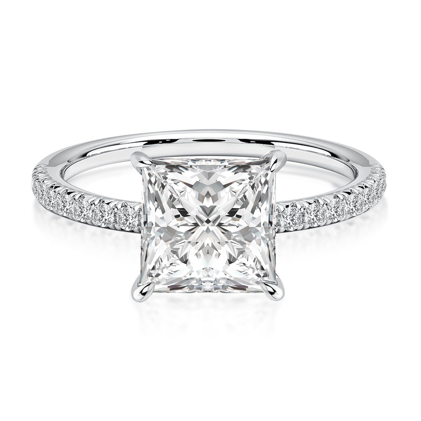 Aurevyn 2.0 Ct ～3.0 Ct Square Princess Cut Bridal Ring