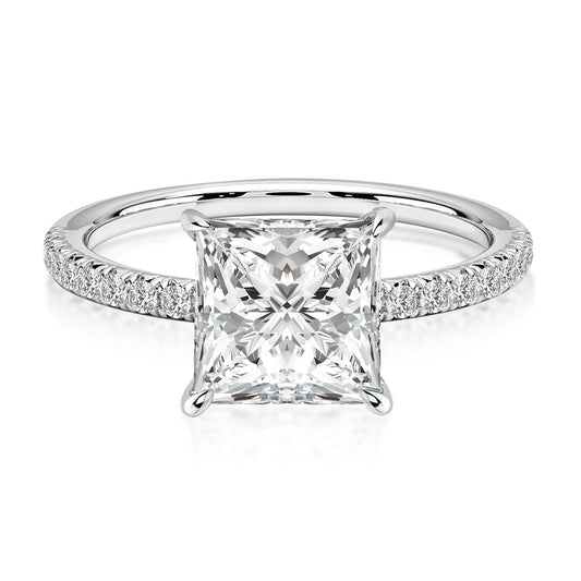Aurevyn 2.0 Ct ～3.0 Ct Square Princess Cut Bridal Ring