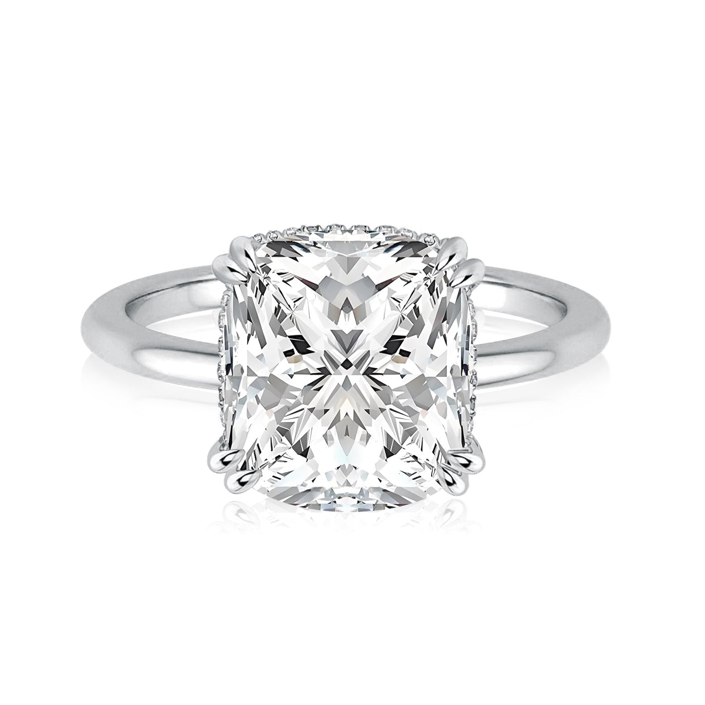Aurevyn 4.5 Ct Cushion Cut White Gold Engagement Ring