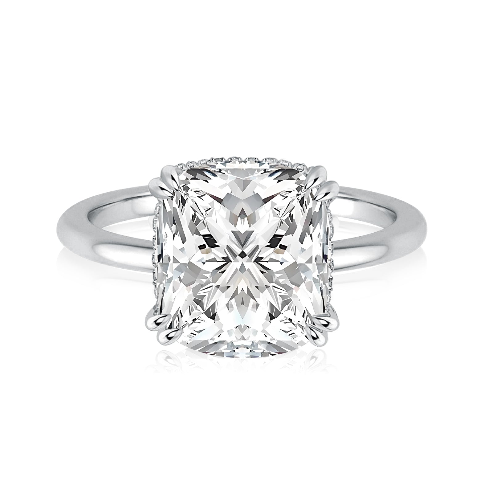 Aurevyn 4.5 Ct Cushion Cut White Gold Engagement Ring
