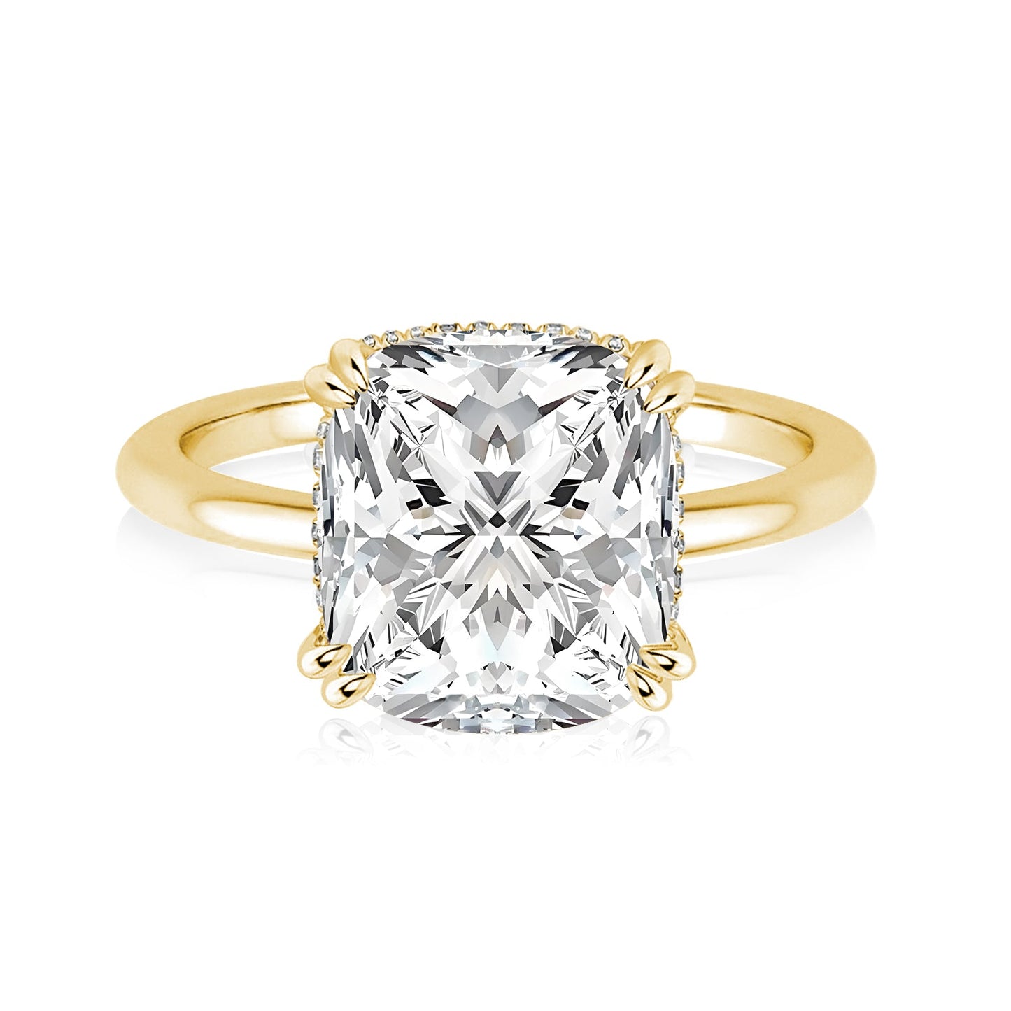 Aurevyn 4.5 Ct Cushion Cut Yellow Gold Engagement Ring