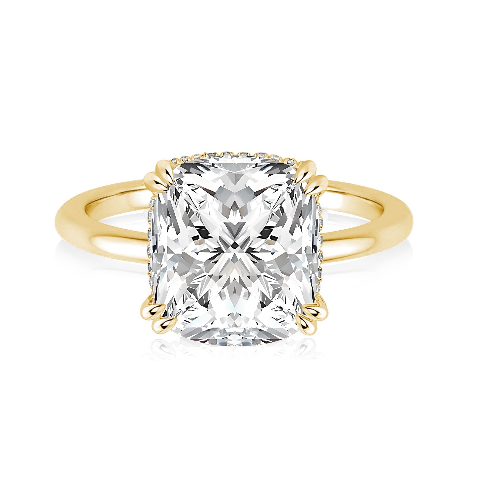Aurevyn 4.5 Ct Cushion Cut Yellow Gold Engagement Ring