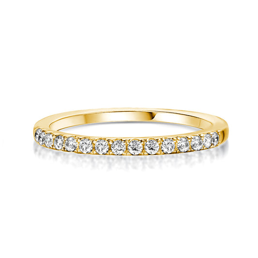 Aurevyn 0.5 Ct Round Cut Yellow Gold Anniversary Ring
