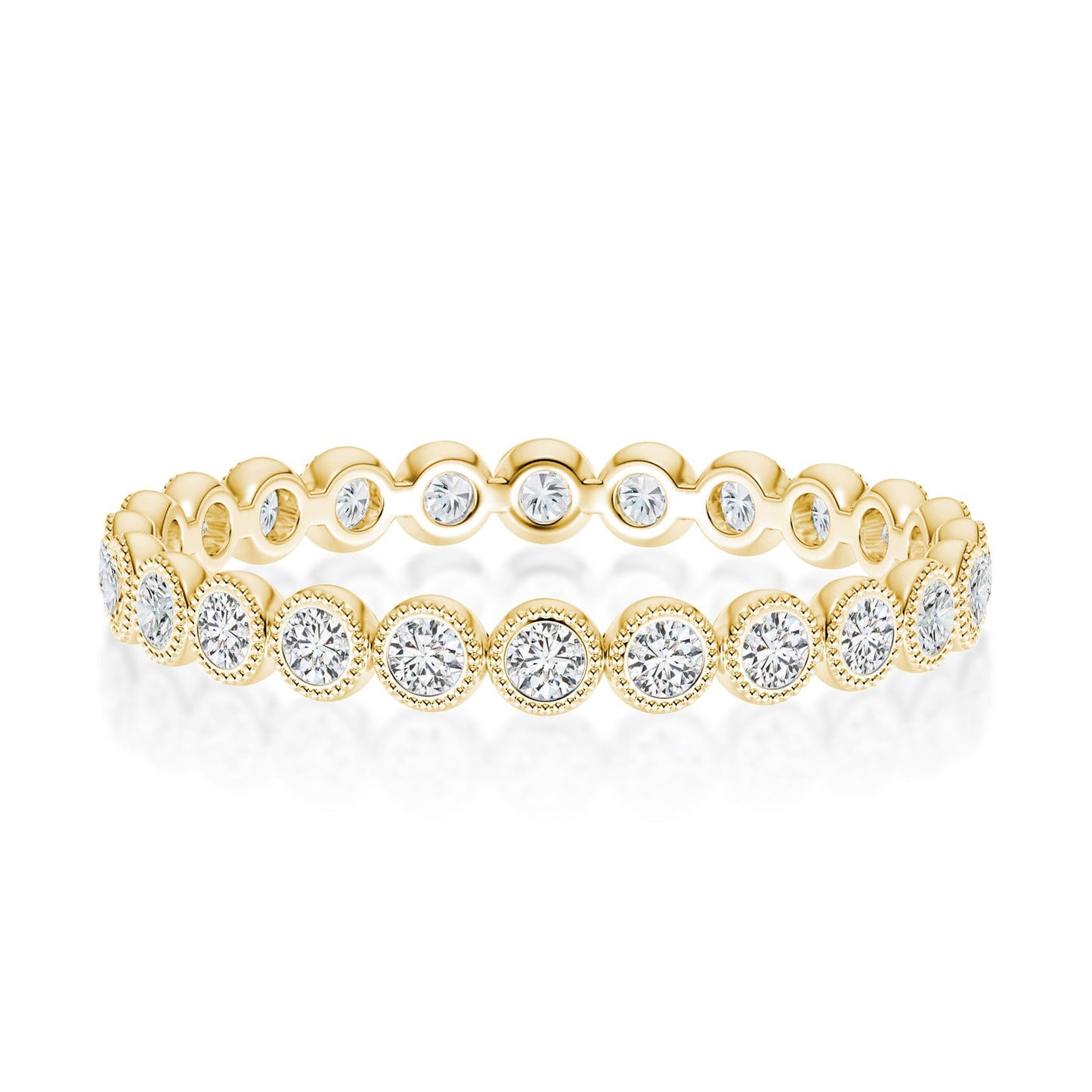 Aurevyn 0.5 Ct Yellow Gold Round Cut Pave Wedding Band
