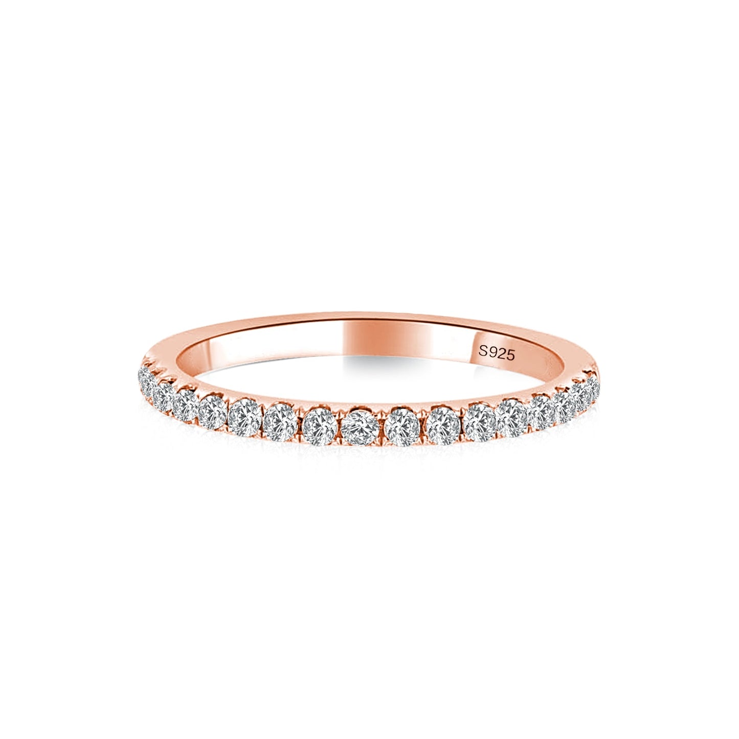 Aurevyn 0.5 Ct Rose Gold  Full Eternity Thin Wedding Band For Women