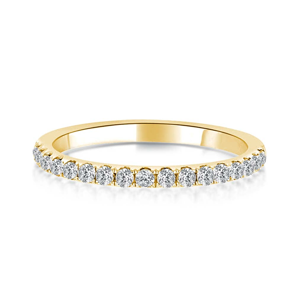 Aurevyn 0.5 Ct Yellow Gold  Full Eternity Thin Wedding Band For Women