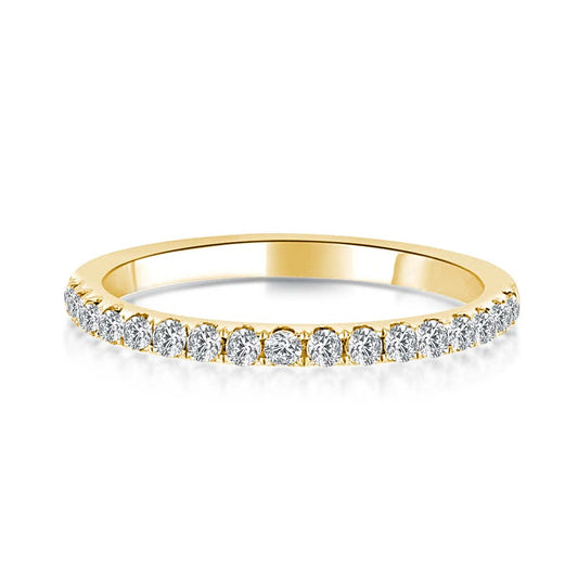 Aurevyn 0.5 Ct Yellow Gold  Full Eternity Thin Wedding Band For Women