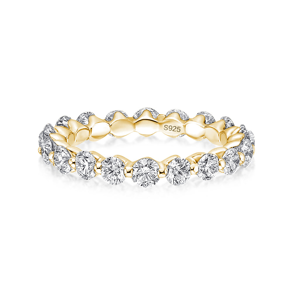 Aurevyn 1.0Ct ~1.5 Ct Round Cut Yellow Gold  Anniversary Ring