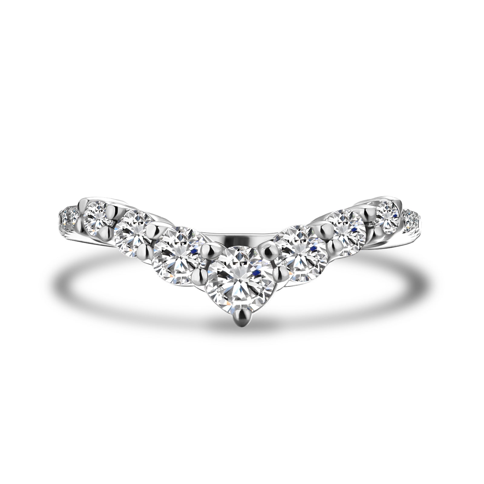Aurevyn Round Cut White Gold Anniversary Ring