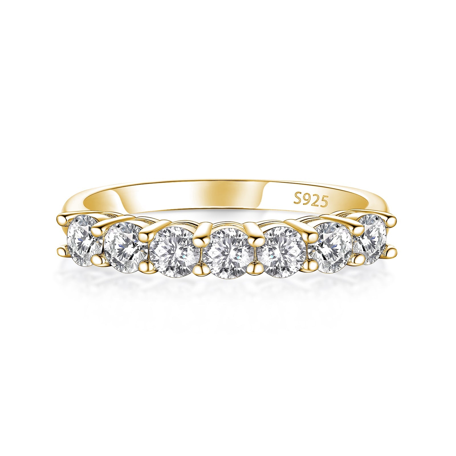Aurevyn Moissanite 0.7Ct Round Cut Yellow Gold Women's Wedding Band