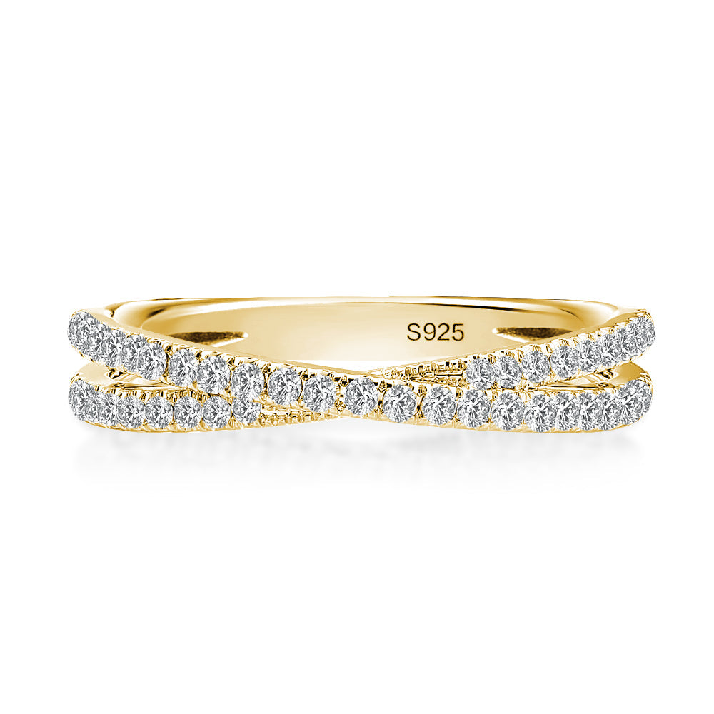 Aurevyn 2.0 Ct  X Criss Cross Wedding Band For Women