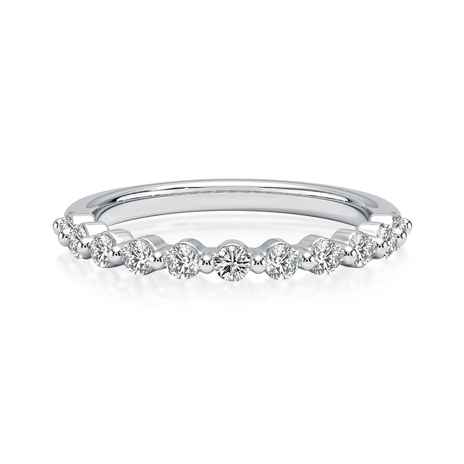Aurevyn 0.4 Ct Round Cut Half Eternity Thin Women's Wedding Band