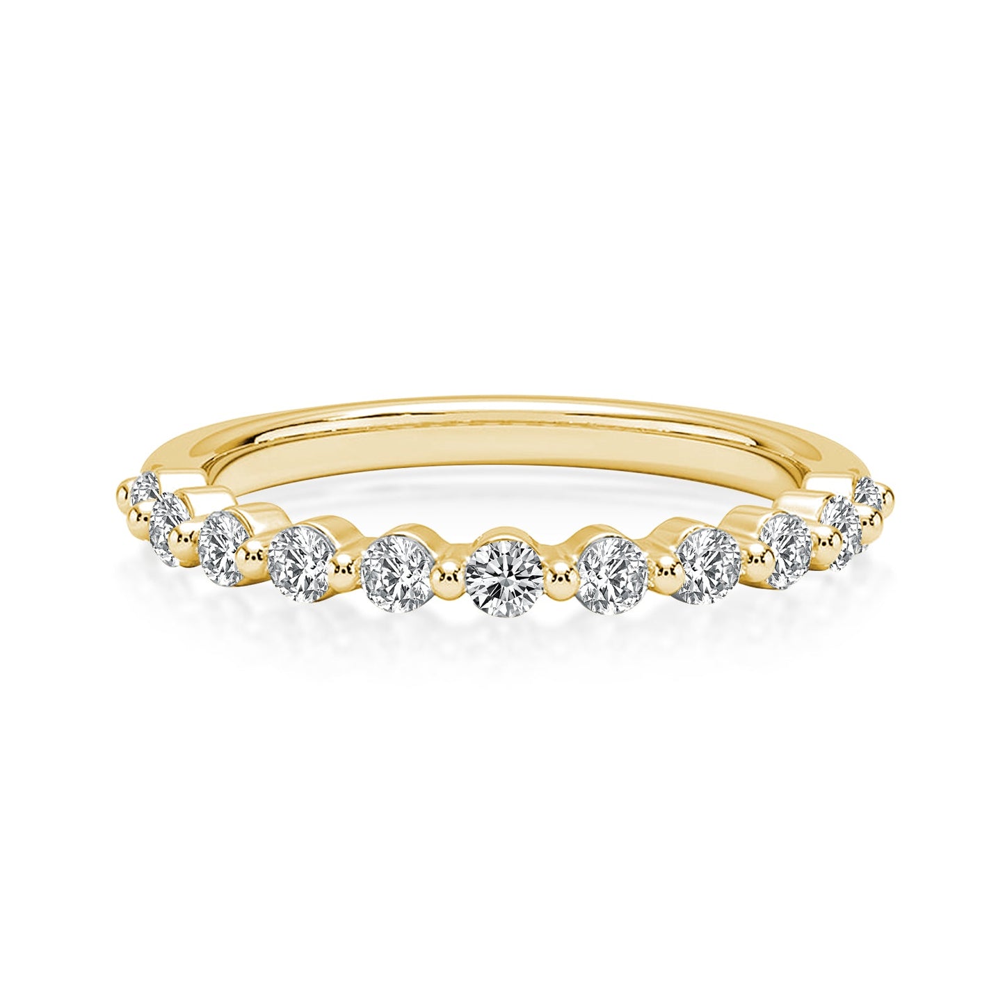 Aurevyn 0.4 Ct Yellow Gold Half Eternity Thin Women's Wedding Band