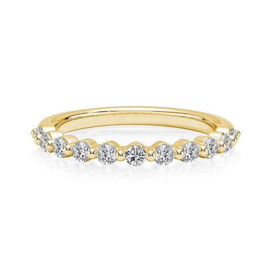 Aurevyn 0.4 Ct Yellow Gold Half Eternity Thin Women's Wedding Band