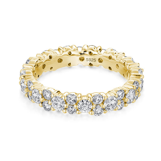 Aurevyn 2.5 Ct Yellow Gold Round Cut Full Wedding Band for Women
