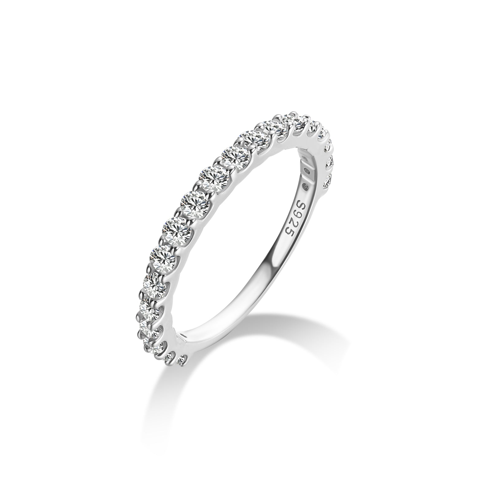 Aurevyn 0.6 Ct White Gold Round Cut Eternity Wedding Band
