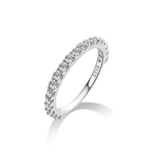 Aurevyn 0.6 Ct White Gold Round Cut Eternity Wedding Band