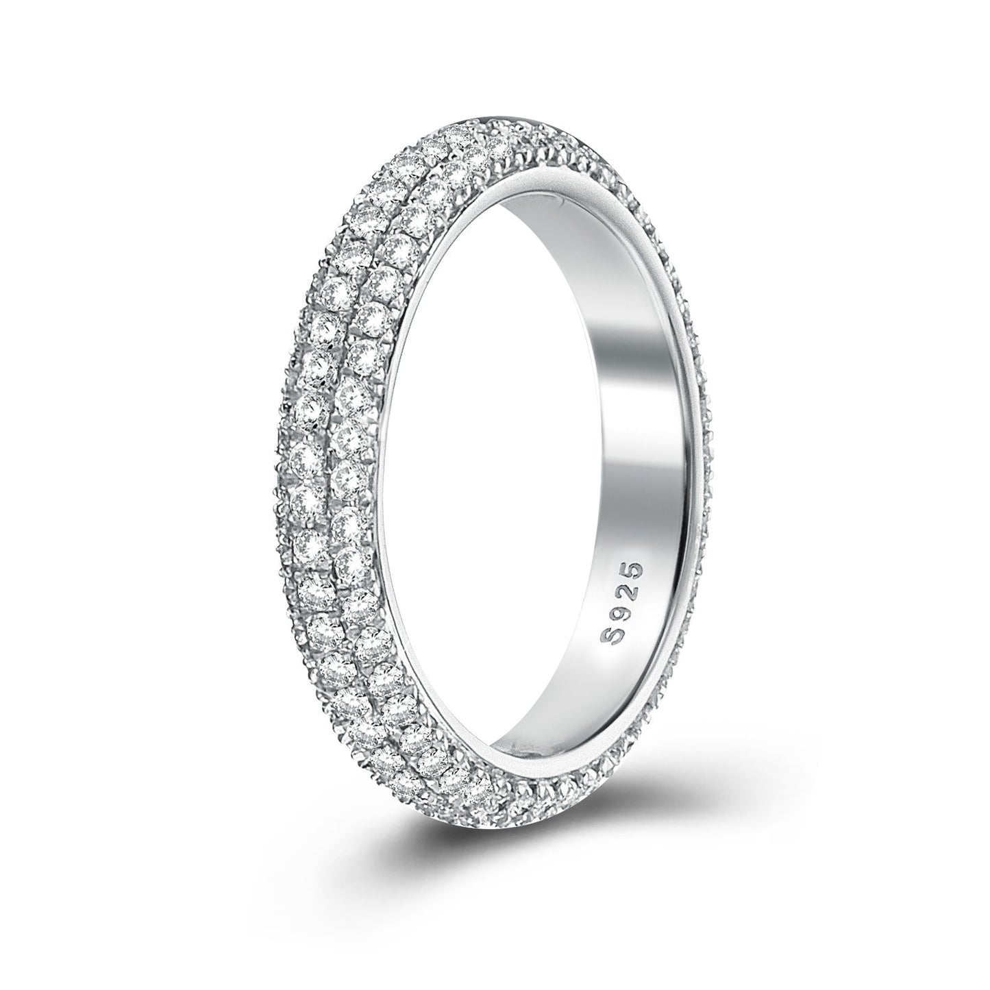 Aurevyn 2.0Ct White Gold Pavé Moissanite Wedding Ring