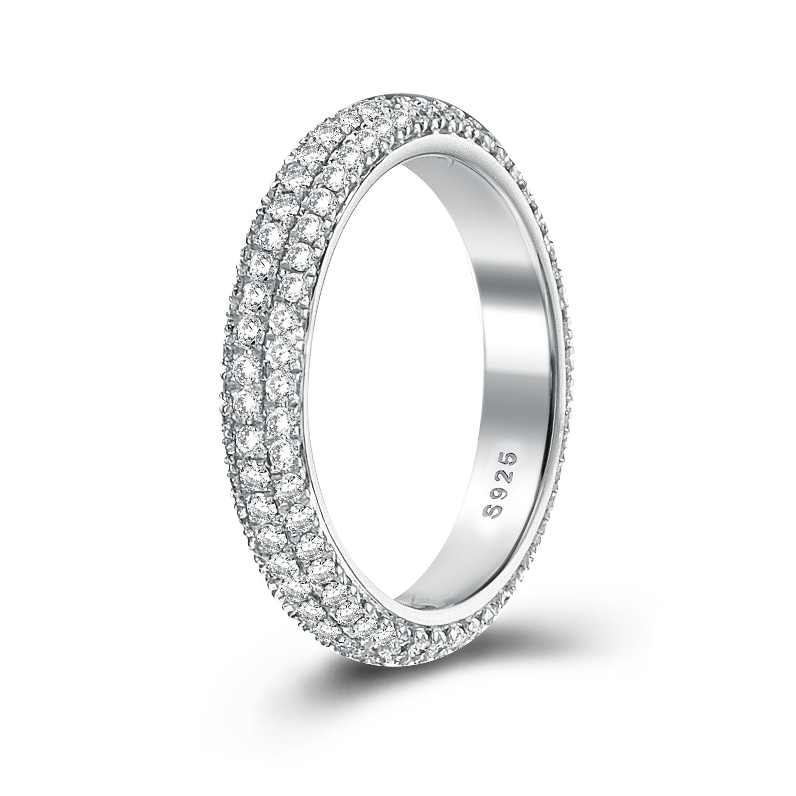 Aurevyn 2.0Ct White Gold Pavé Moissanite Wedding Ring