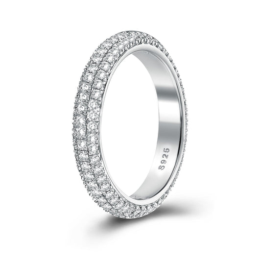 Aurevyn 2.0Ct White Gold Pavé Moissanite Wedding Ring