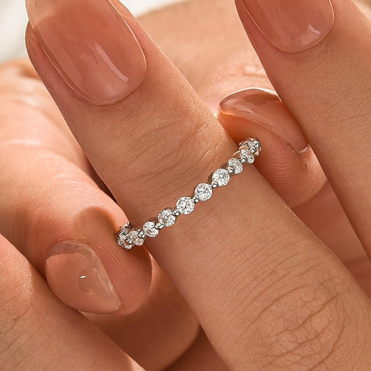 Aurevyn 1.2 Ct Round Cut White Gold Anniversary Ring