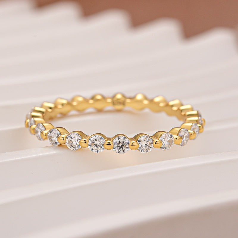 Aurevyn 1.2 Ct Round Cut Yellow Gold Anniversary Ring