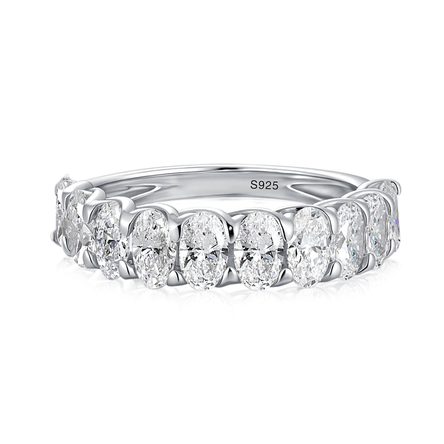 Aurevyn 3.0 Ct Oval Cut Half White Gold Wedding Band