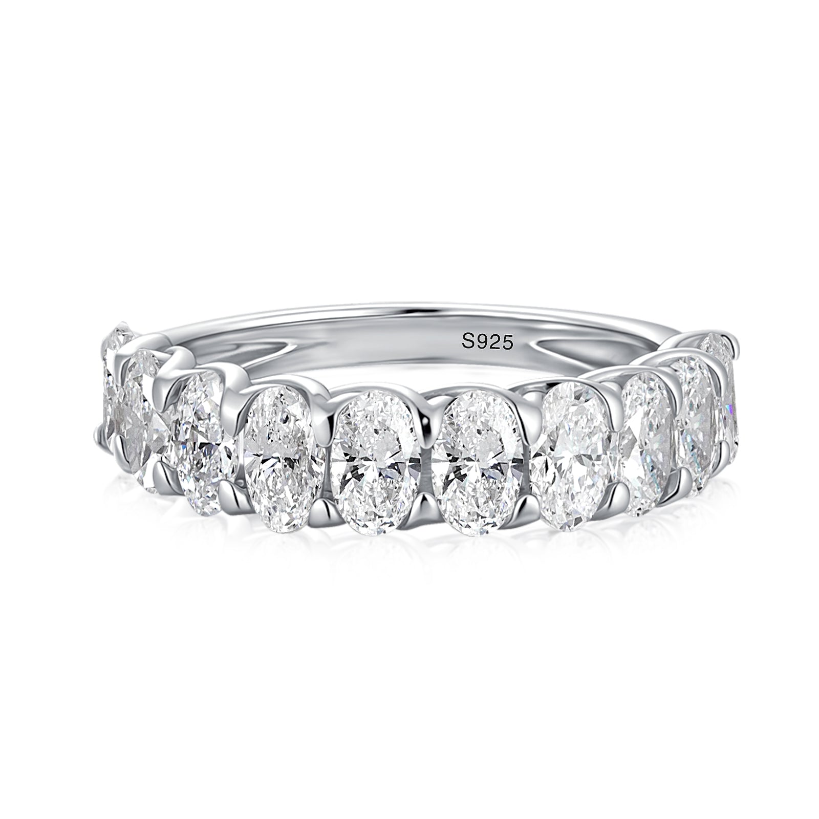 Aurevyn 3.0 Ct Oval Cut Half White Gold Wedding Band