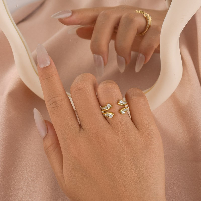 Aurevyn Moissanite Round Cut Jacket Yellow Gold Stack Wedding Band