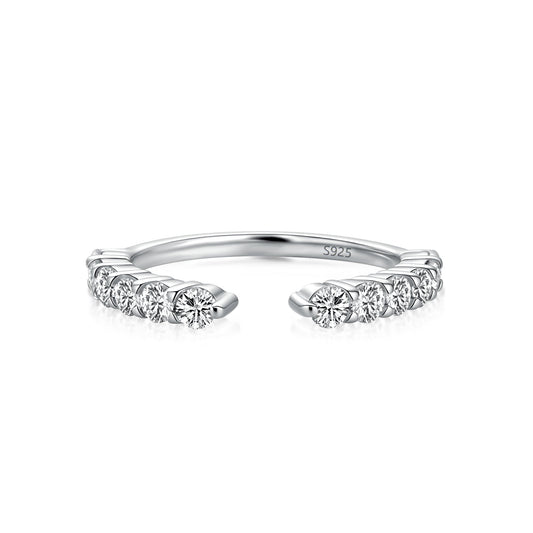 Aurevyn Open Round Cut White Gold Wedding Band